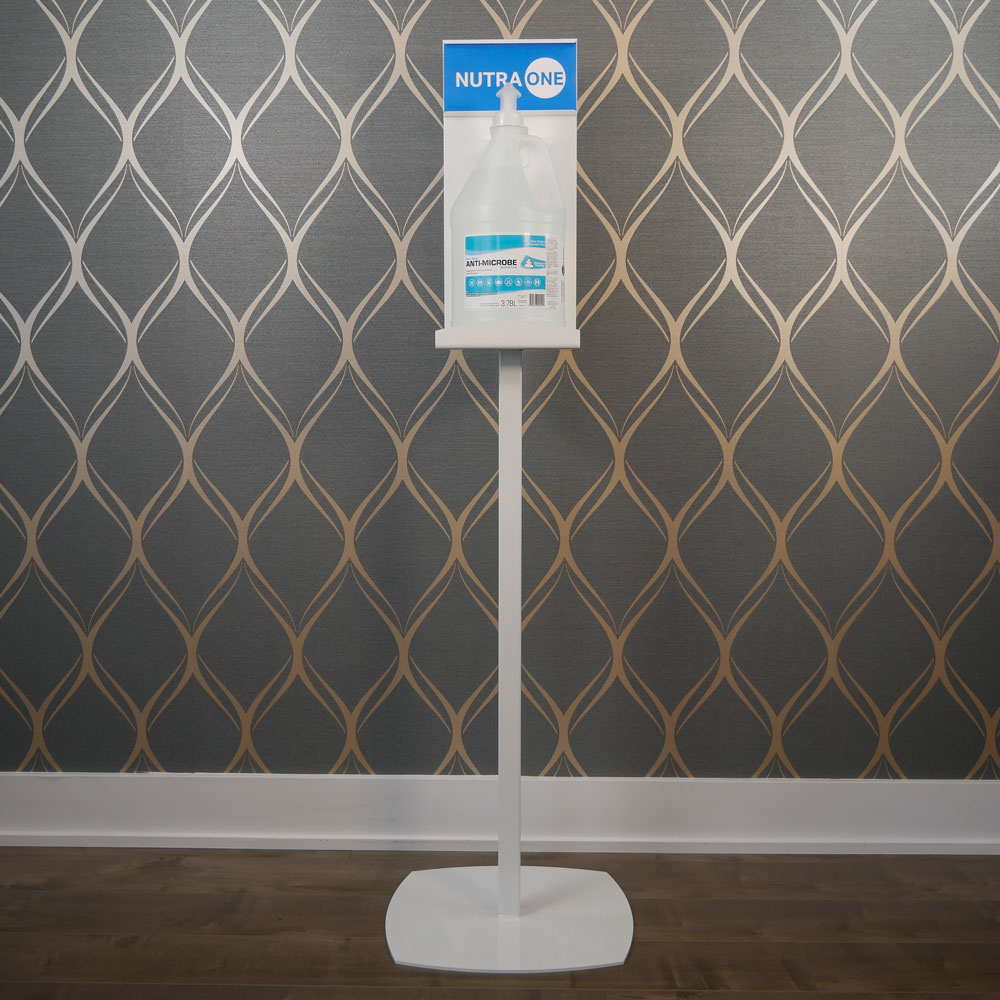 Hand sanitizer dispenser stand station